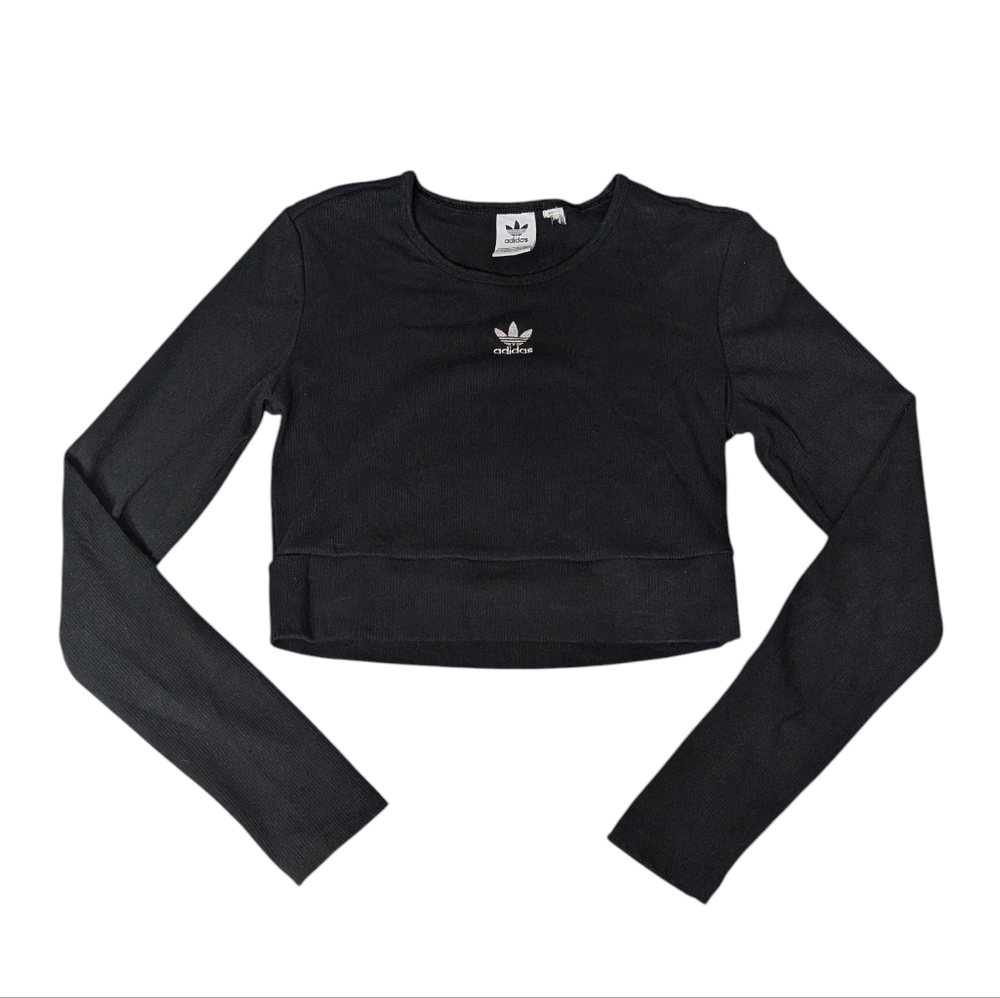 Adidas Ribbed Crop Top Medium